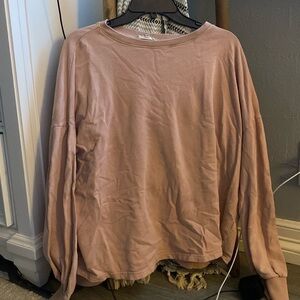 light pink long sleeve top